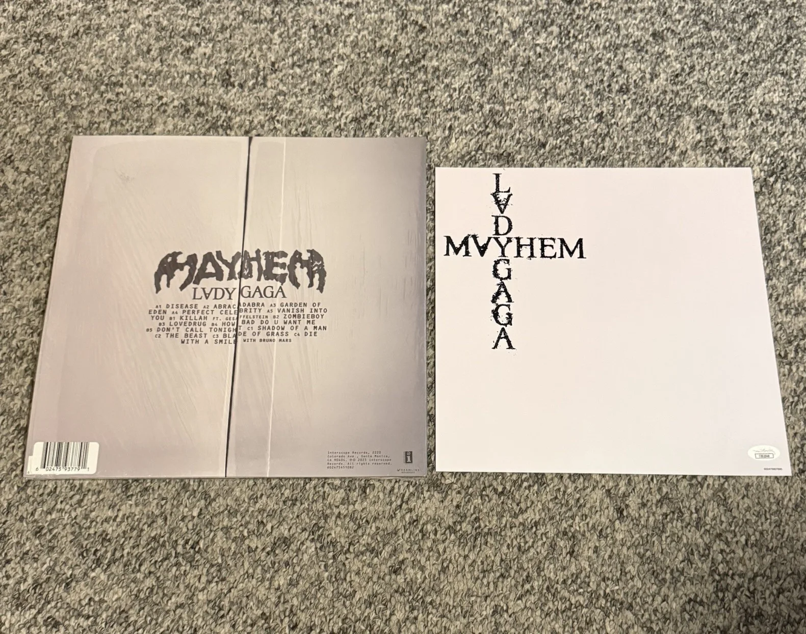 LADY GAGA SIGNED MAYHEM VINYL INSERT WITH JSA COA + BRAND NEW RECORD, image 3