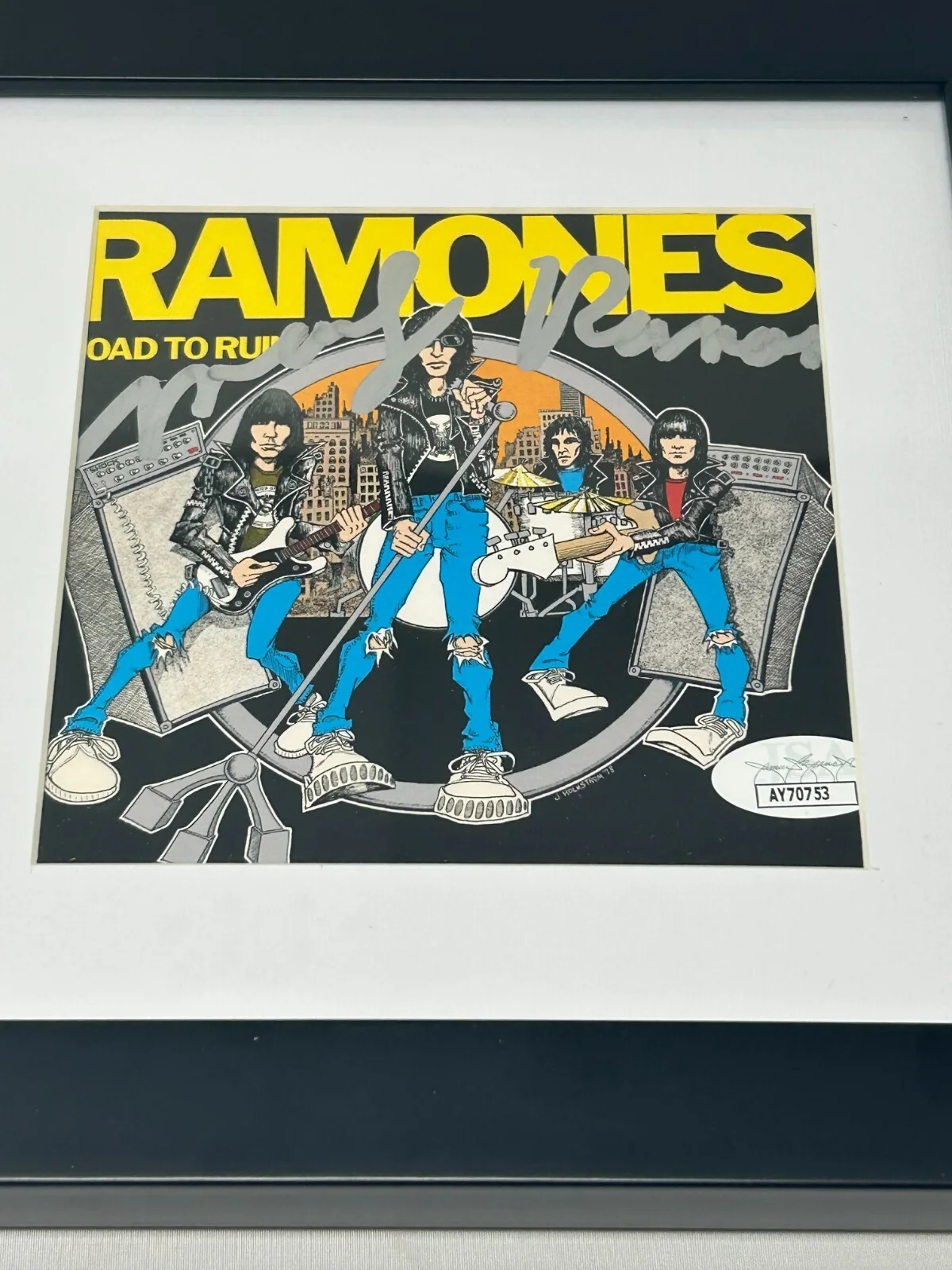 Cubierta de CD enmarcada Road To Ruin firmada por Marky Ramone of Ramones certificado de autenticidad JSA, изображение 2