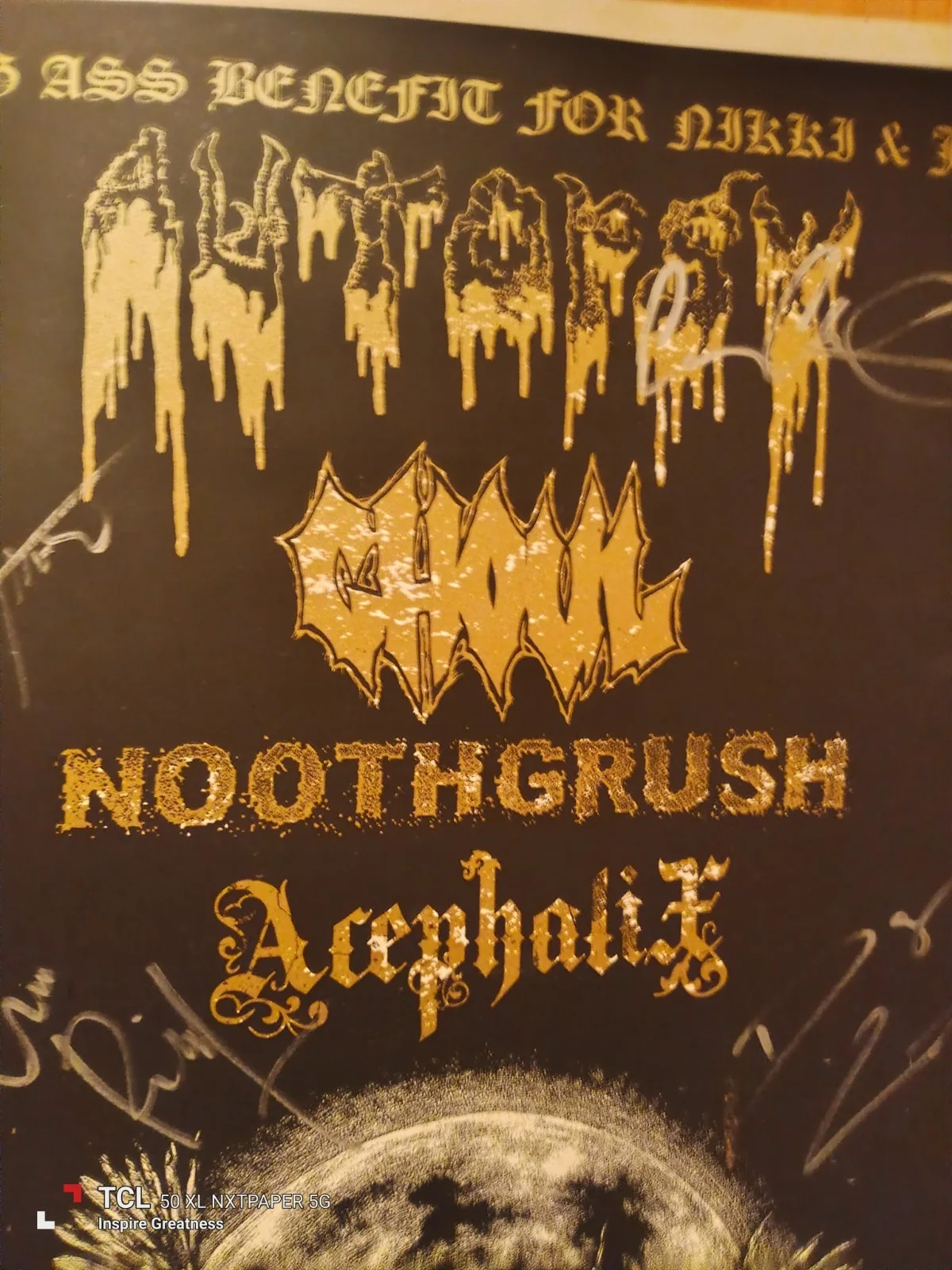 Autopsy Ghoul Noothgrush Acephalix Autographed 2012 Original Concert Poster, изображение 3