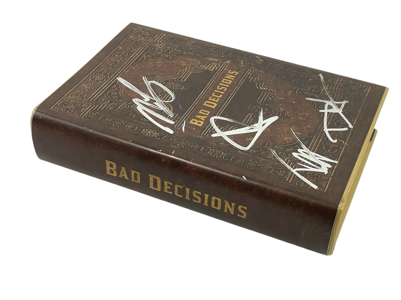 Clutch Autographed Limited Edition Prop Book of Bad Decisions Flask Signed ACOA, image 3