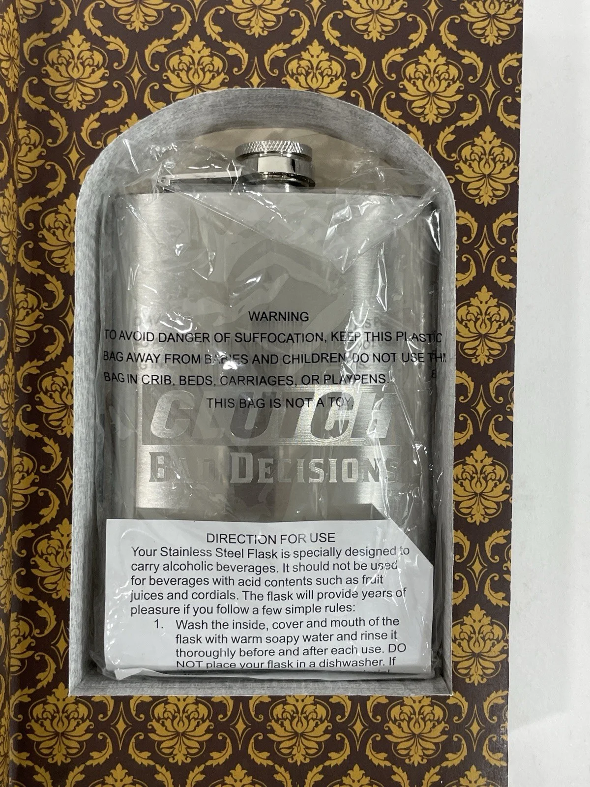 Clutch Autographed Limited Edition Prop Book of Bad Decisions Flask Signed ACOA, image 4