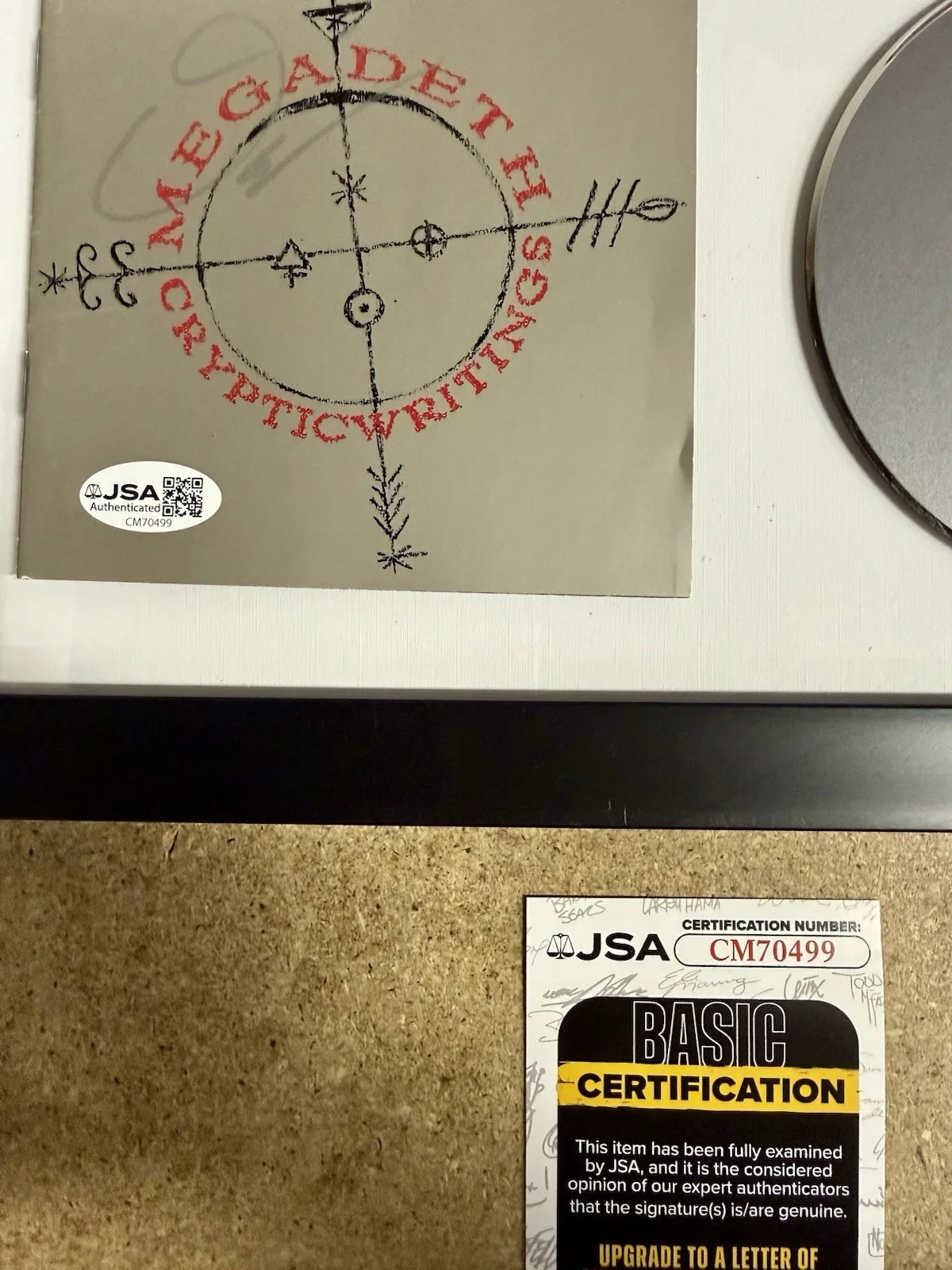David Ellefson Of Megadeth Signed “Cryptic Writings” (1997) CD Booklet JSA COA, изображение 2