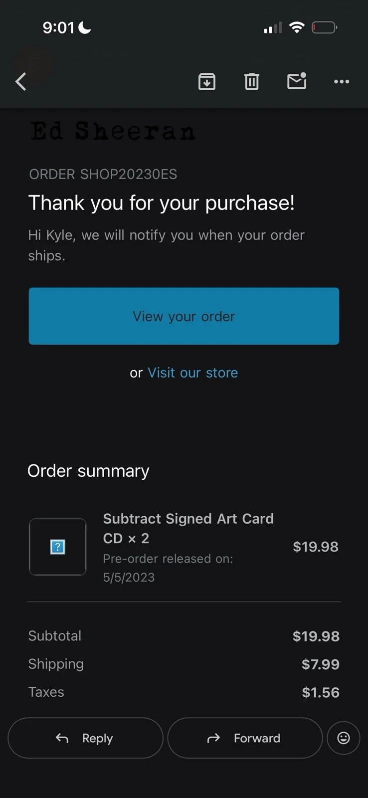 Ed Sheeran Signed Art Card CD Insert “Subtract” Album Autograph Authentic, image 3