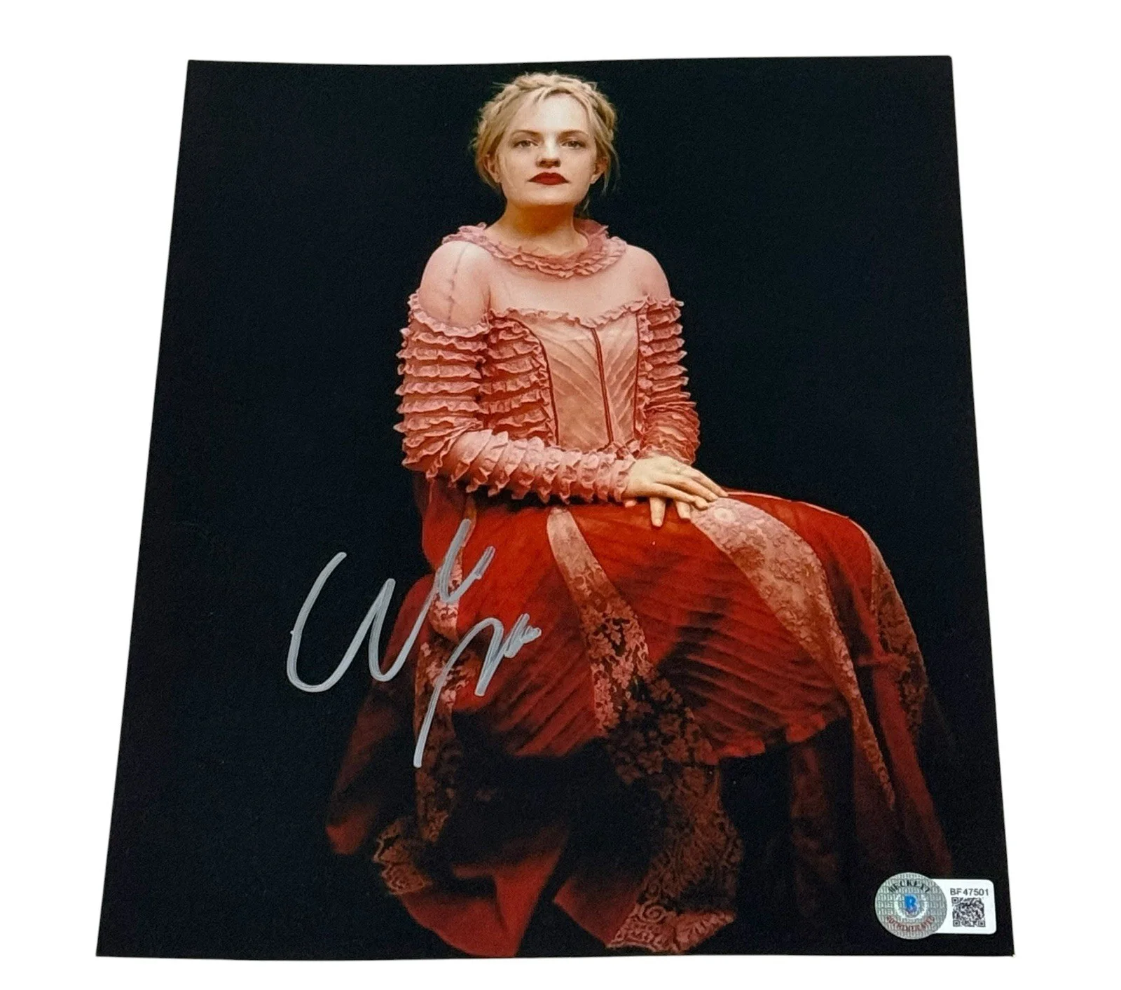 Elizabeth Moss — ELIZABETH MOSS SIGNED HER SMELL 8X10 PHOTO BLONDE ACTRESS BECKETT BAS COA