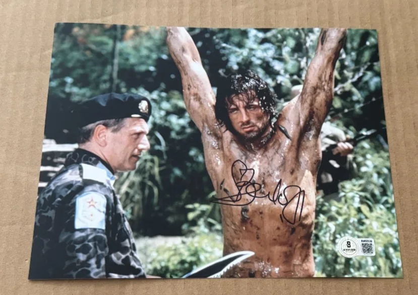 STEVEN BERKOFF — STEVEN BERKOFF SIGNED RAMBO 8X10 PHOTO BECKETT BAS HAND SIGNED
