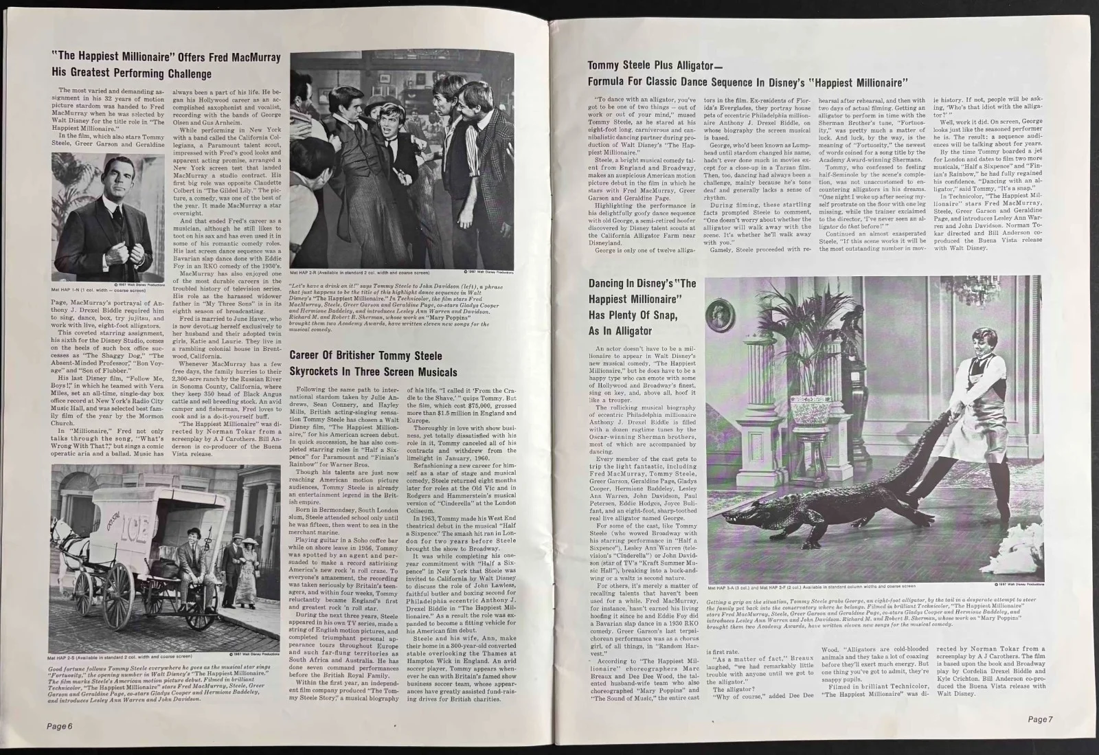 Happiest Millionaire ORIGINAL US Film Campaign Book DISNEY Steele MacMurray 1967, изображение 2