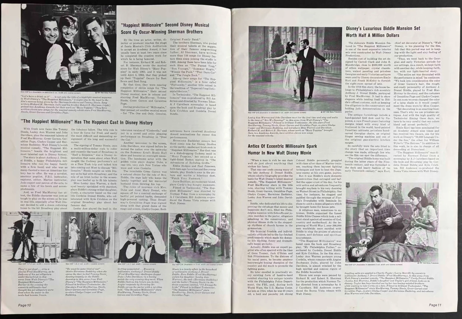 Happiest Millionaire ORIGINAL US Film Campaign Book DISNEY Steele MacMurray 1967, изображение 3