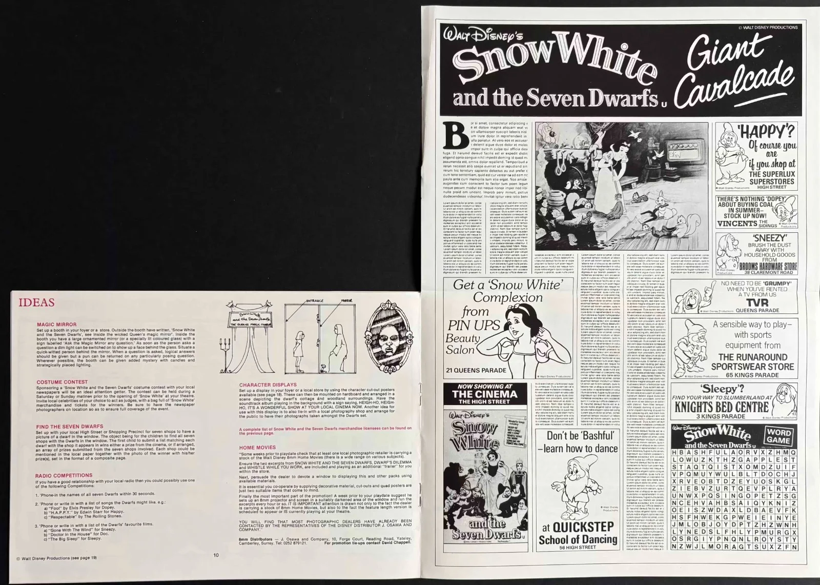 Snow White and the Seven Dwarfs ORIGINAL UK Film Campaign Book DISNEY RR, изображение 3