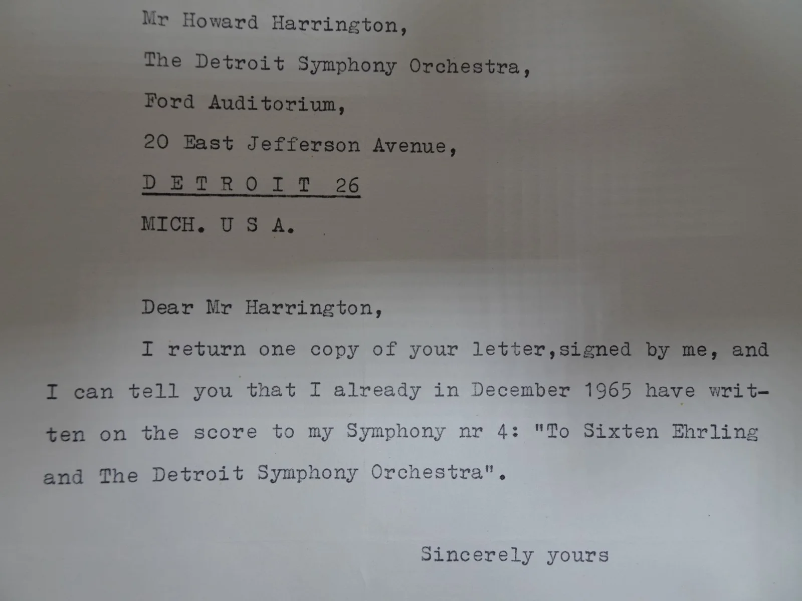Sten Broman — Sten Broman Swedish Composer Autograph Letter to Symphony Manager H. Harrington, image 4