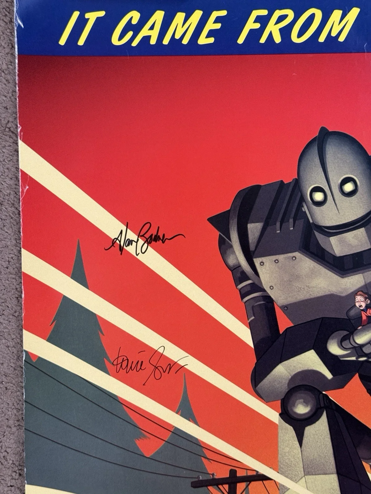 The Iron Giant Poster Signed + Sketched By Cast And Crew, image 2