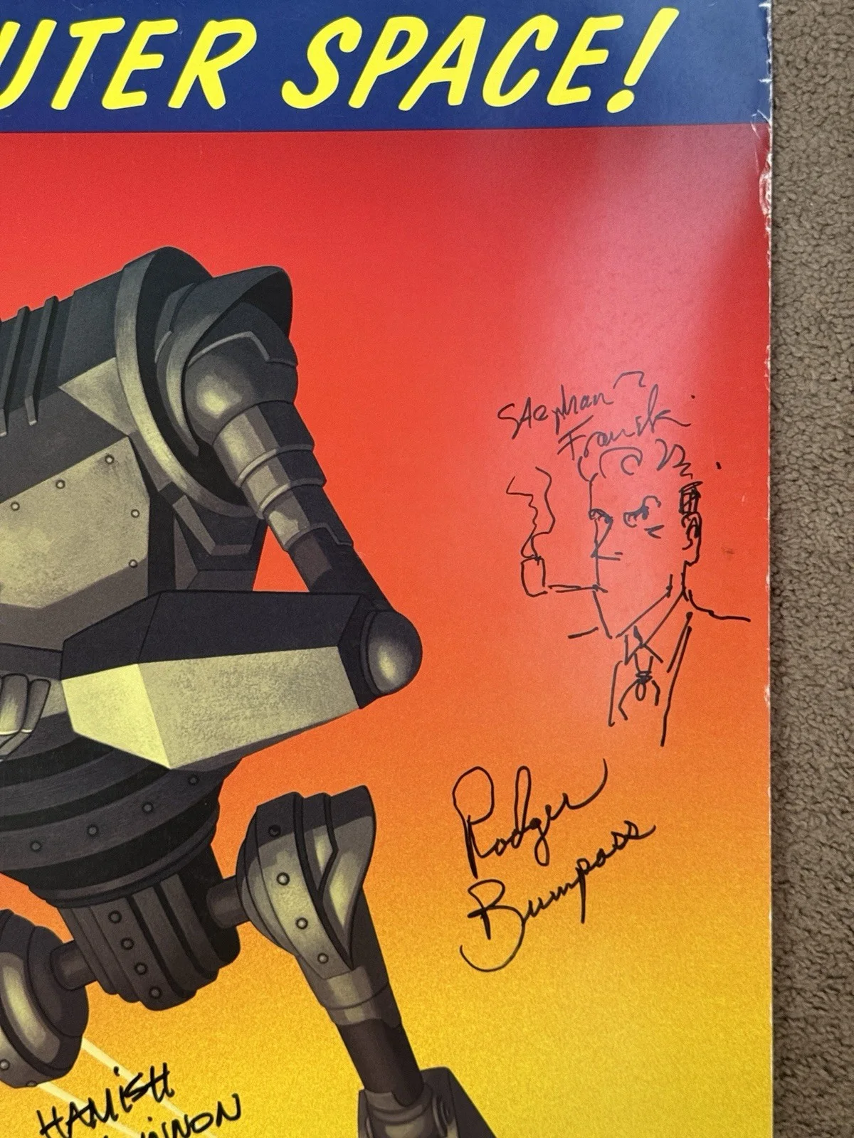 The Iron Giant Poster Signed + Sketched By Cast And Crew, image 3
