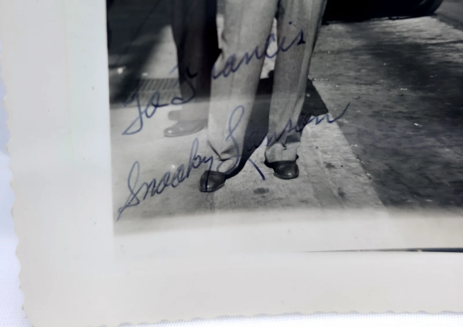 Vintage 1950s B&W Hand Signed Candid Photo Autograph Snooky Lanson, image 2