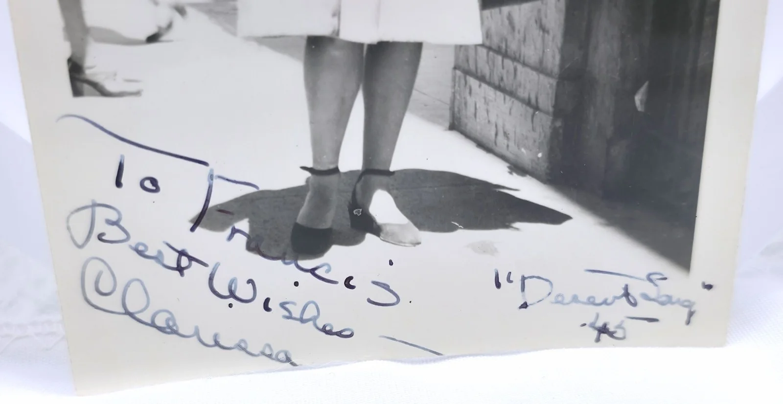 Vintage 1940s B&W Hand Signed Non-Professional Candid Photo Autograph Clarissa, изображение 2