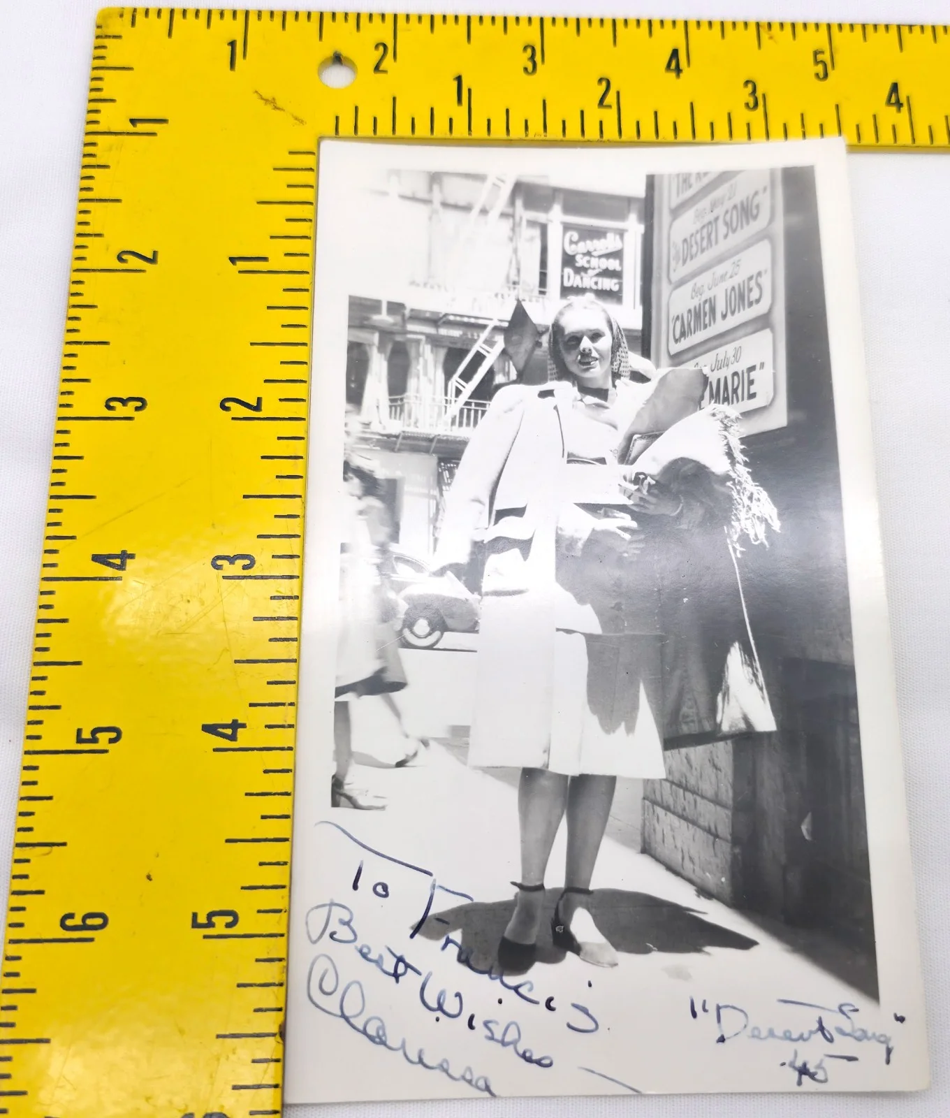 Vintage 1940s B&W Hand Signed Non-Professional Candid Photo Autograph Clarissa, изображение 4