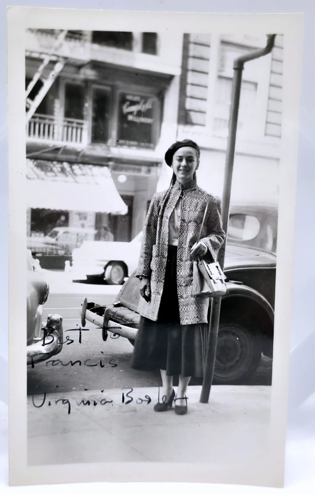 Virginia Bosler — Vintage 1950s B&W Hand Signed Candid Photo Autograph Virginia Bosler