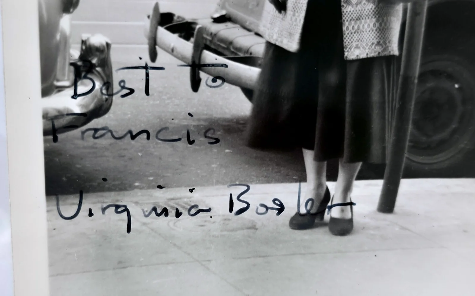 Virginia Bosler — Vintage 1950s B&W Hand Signed Candid Photo Autograph Virginia Bosler, изображение 2