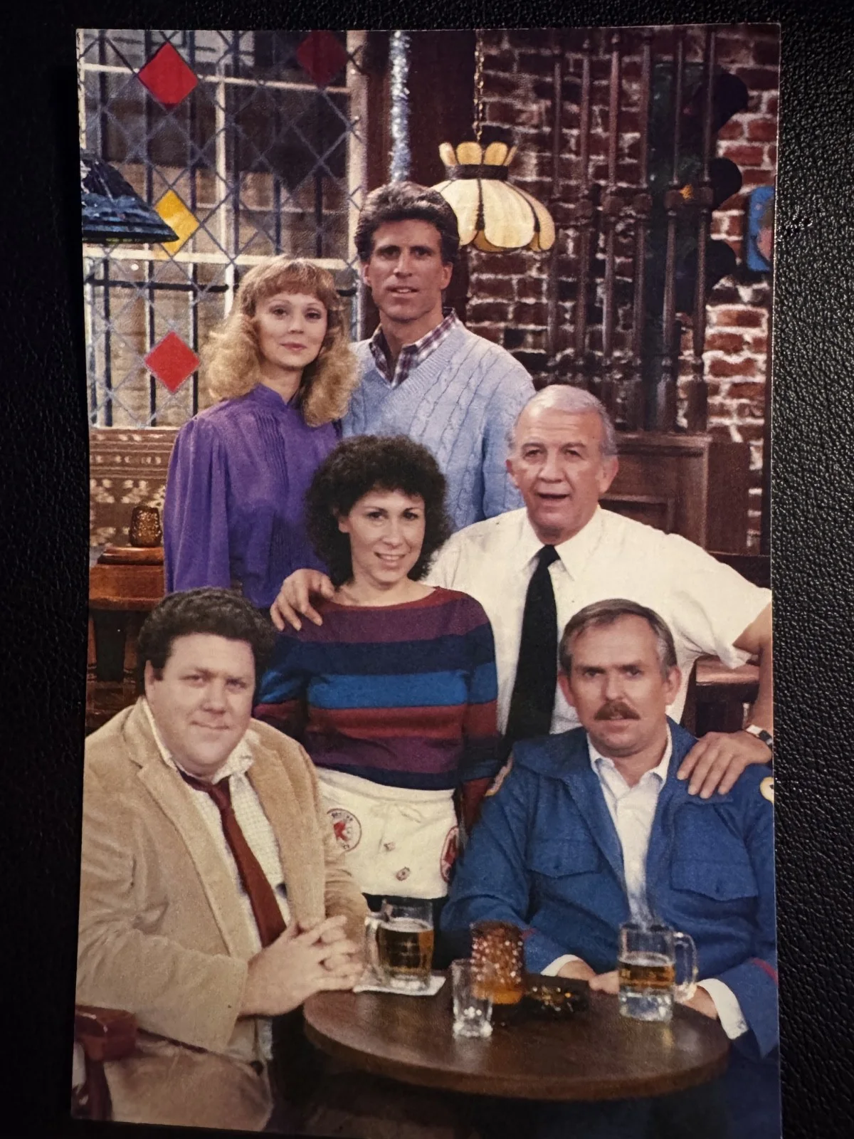 Ted Danson Shelley Long Nicholas Colasanto Rhea Perlman George W — Cheers Cast Signed Photo Ted Danson Shelley Long Coach Colasanto Wendt Ratzenber