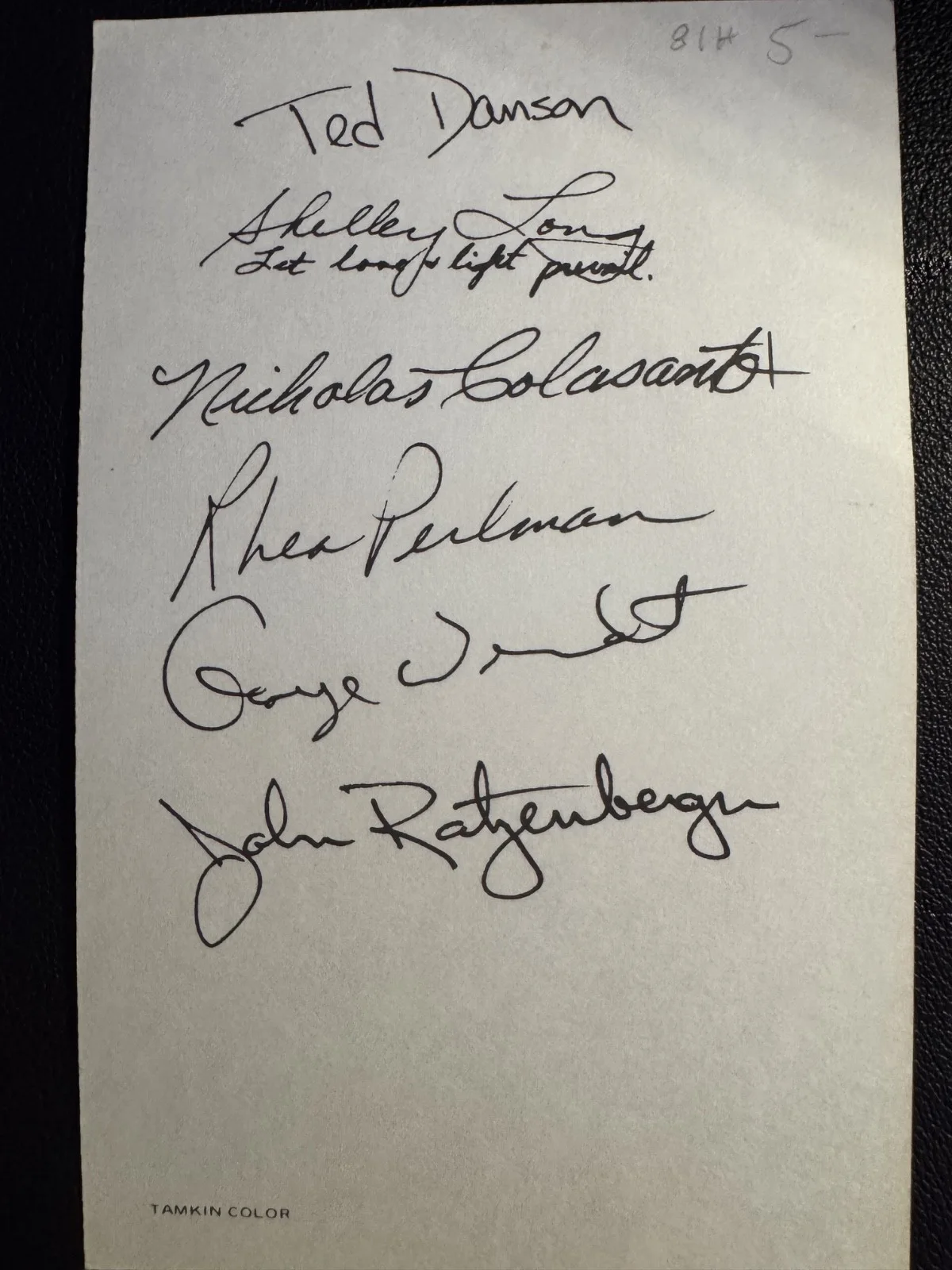 Ted Danson Shelley Long Nicholas Colasanto Rhea Perlman George W — Cheers Cast Signed Photo Ted Danson Shelley Long Coach Colasanto Wendt Ratzenber, image 2