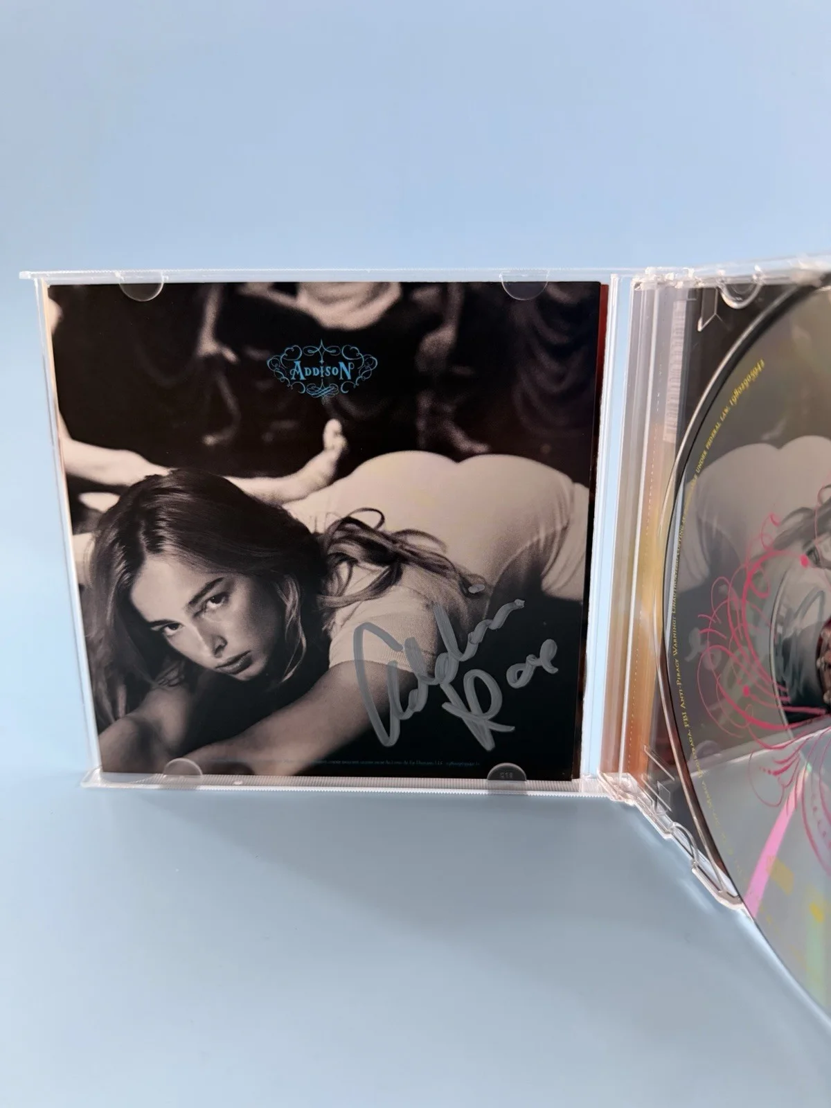 AUTHENTIC Addison Rae Debut Album CD With SIGNED Autographed Art Card Fast Ship, image 4