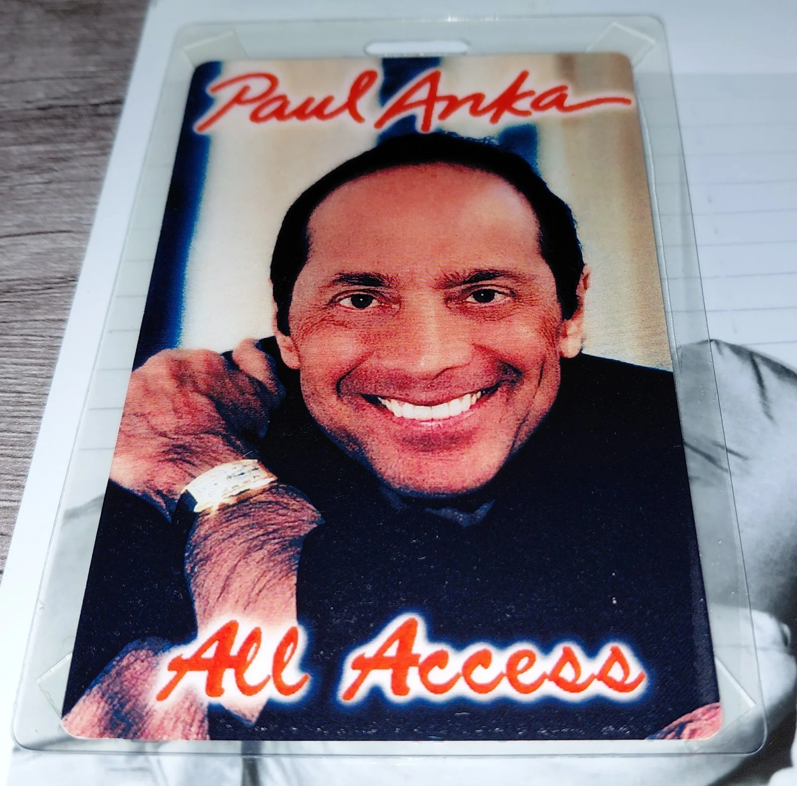 Paul Anka SIGNED Promo Photo & Backstage Pass Like Neil Sedaka Bobby Darin RARE, изображение 3
