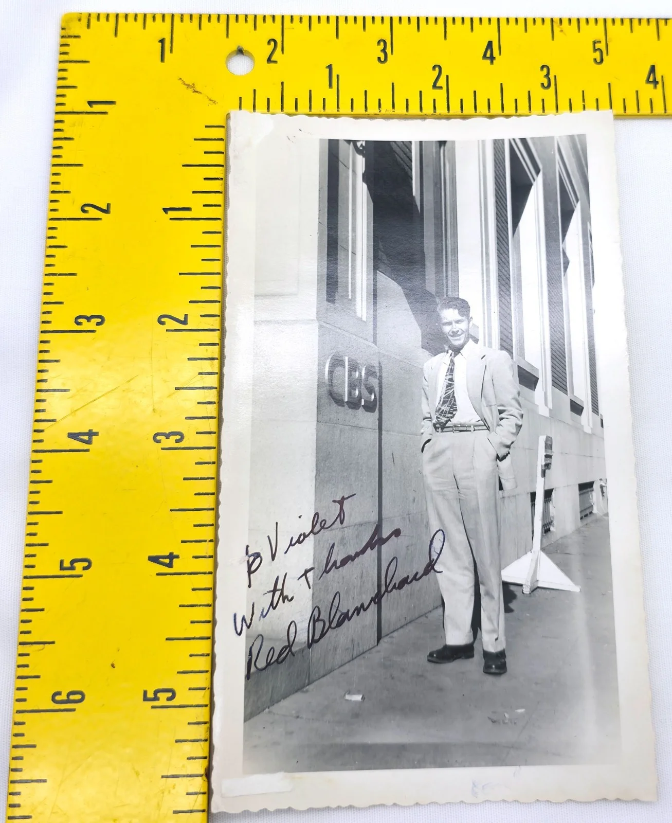 Vintage 1950s B&W Hand Signed Candid Photo Autograph Red Blanchard, image 5