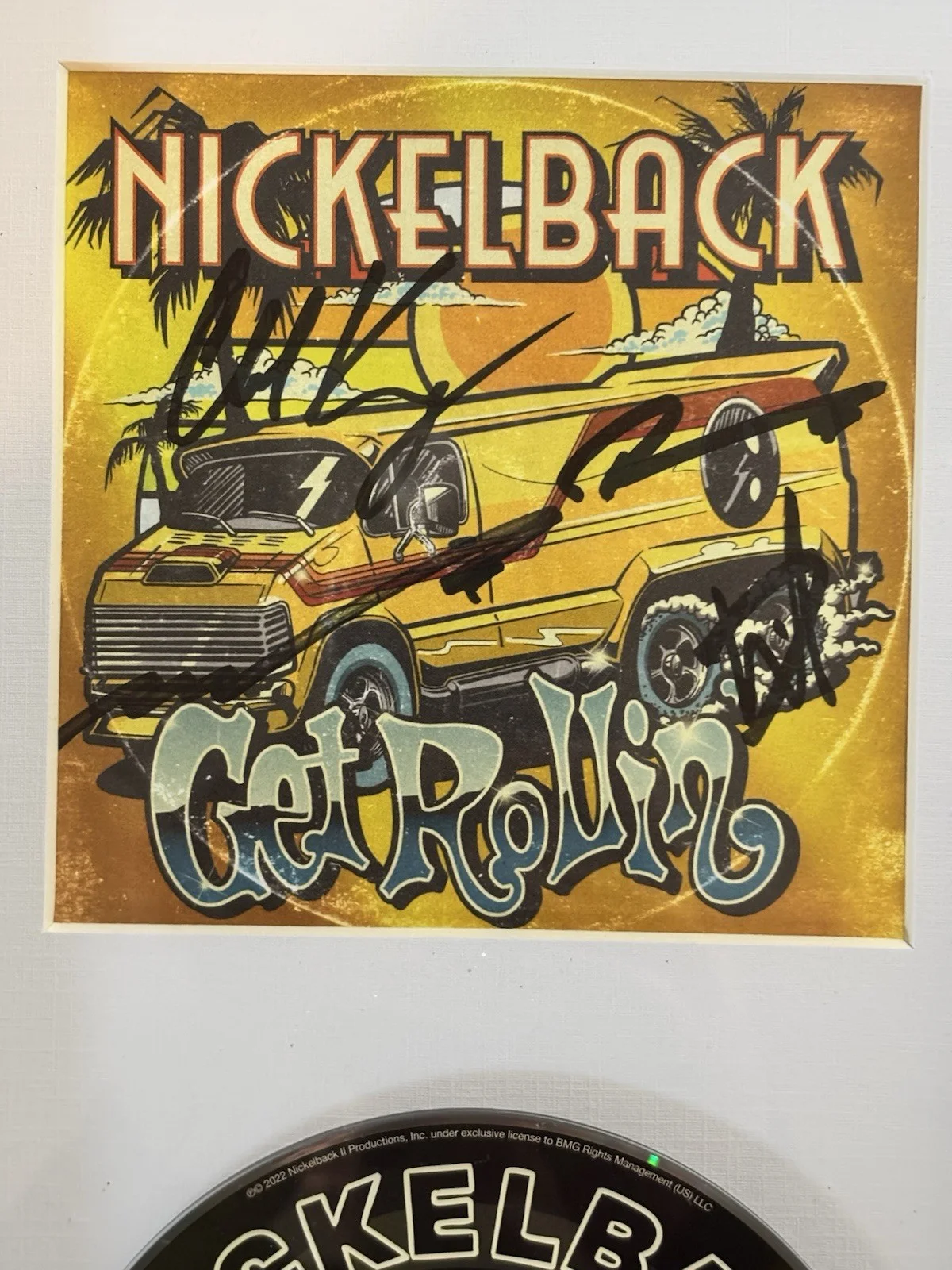 Nickelback Autographed Signed Framed CD Get Rollin' ACOA, image 2