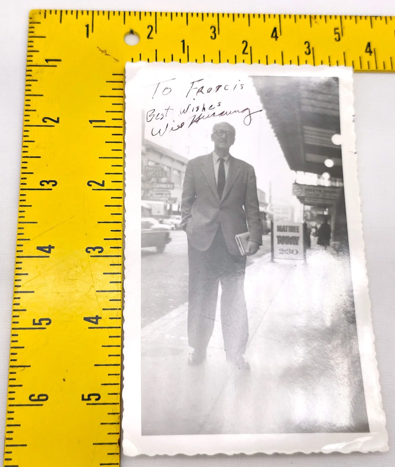Vintage 1950s B&W Hand Signed Candid Photo Autograph Unidentified Will or Wise ?, image 4
