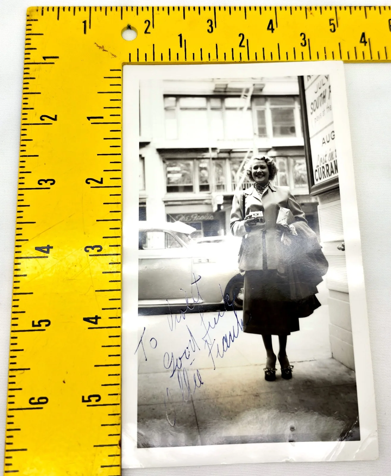 Ollie Frank — Vintage 1950s B&W Hand Signed Candid Photo Autograph Ollie Frank, image 4