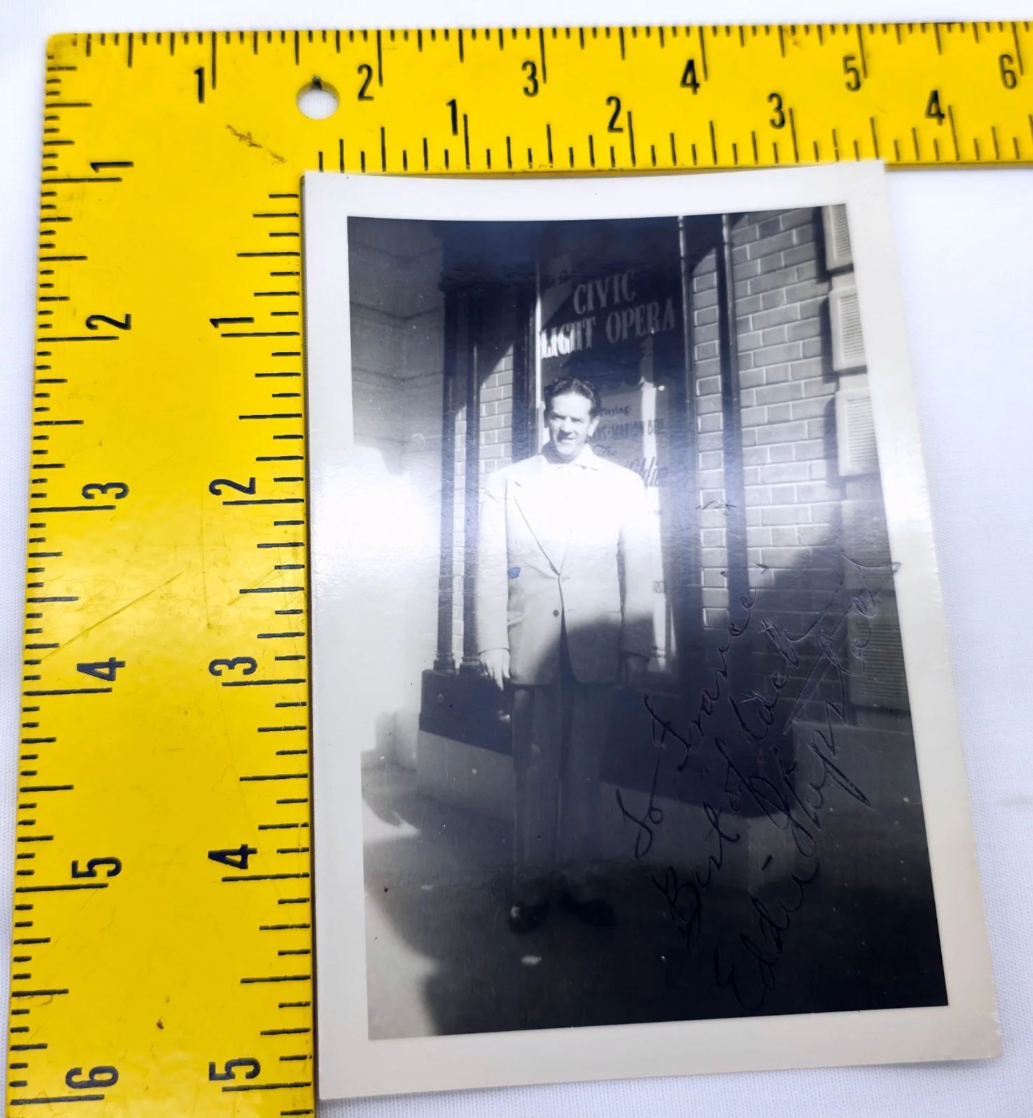 Vintage 1950s B&W Hand Signed Candid Photo Autograph Eddie ~ Last Name?, image 4