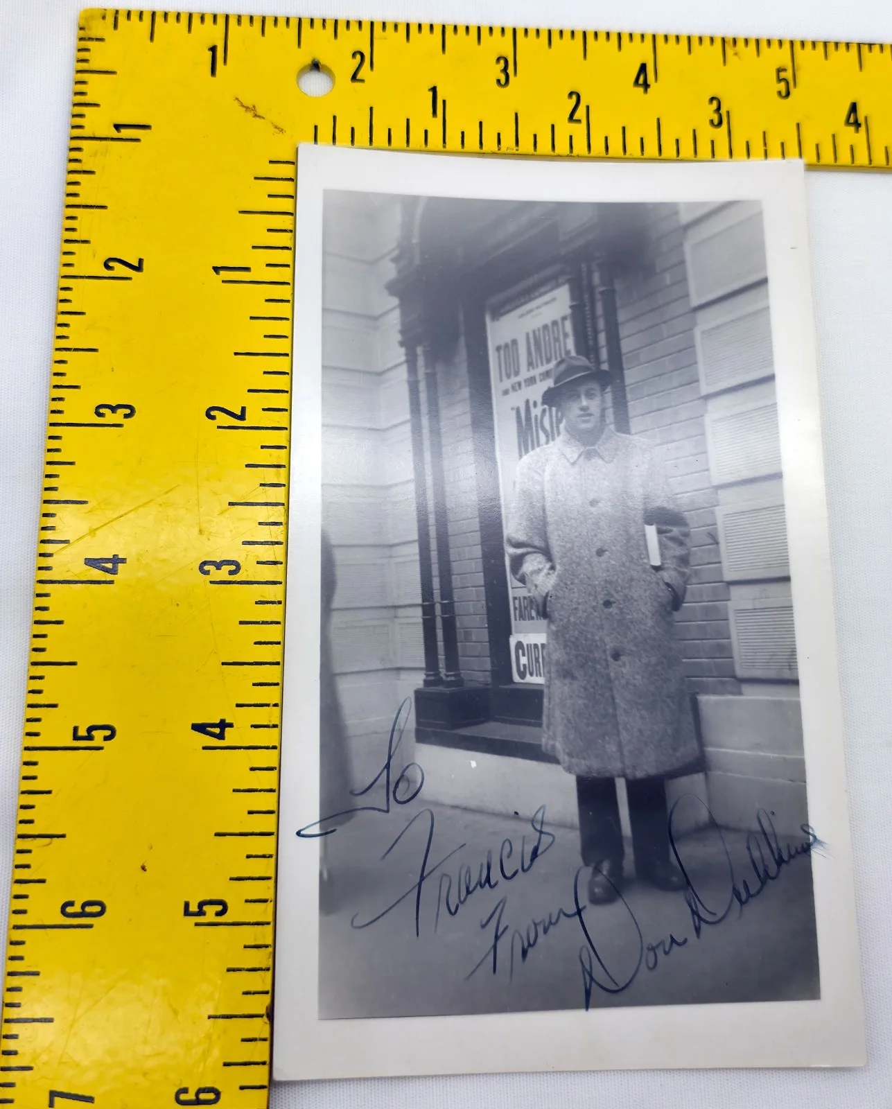 Vintage 1950s B&W Hand Signed Candid Photo Autograph Don Dubbins, image 4