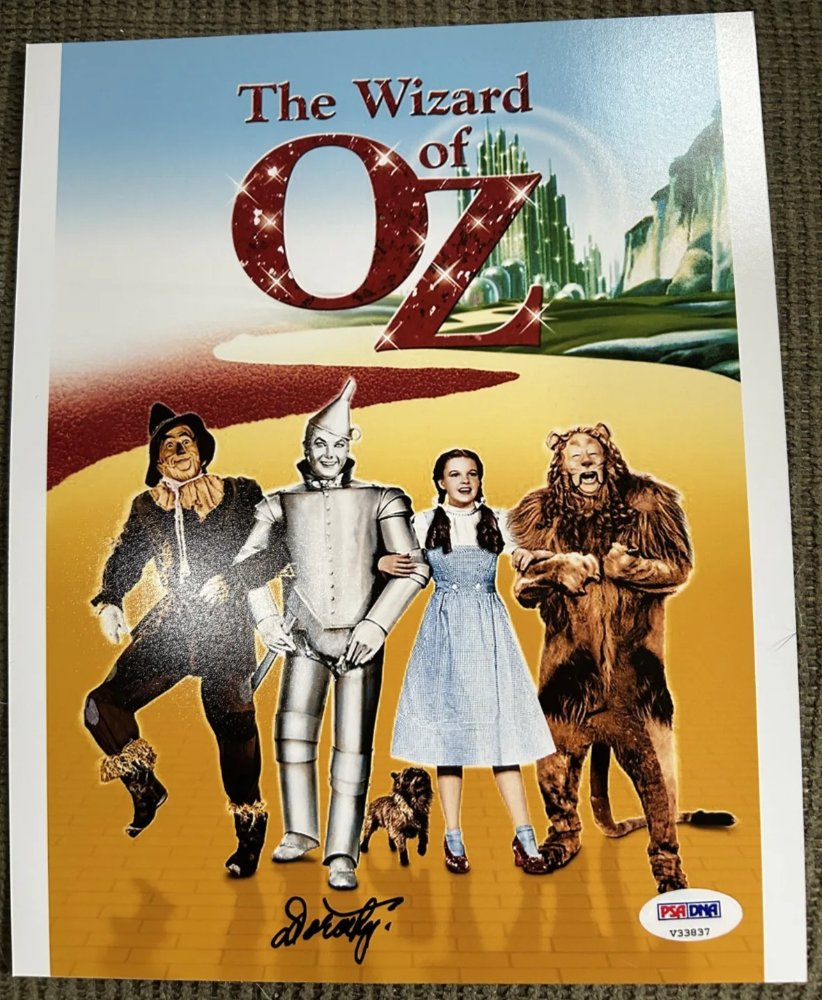 Dorothy Barrett — Dorothy Barrett 8x10 Wizard of Oz Emerald City Manicurists signed Dorothy PSADNA
