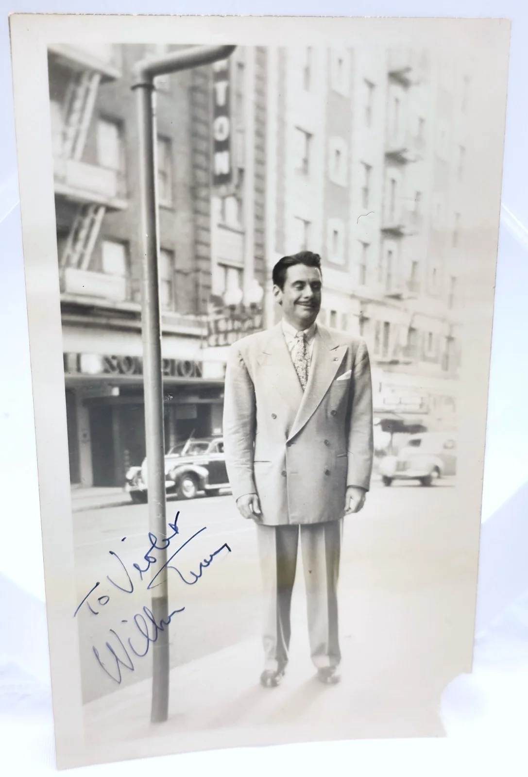 William — Vintage 1950s B&W Hand Signed Candid Photo Autograph William ~ Last Name?