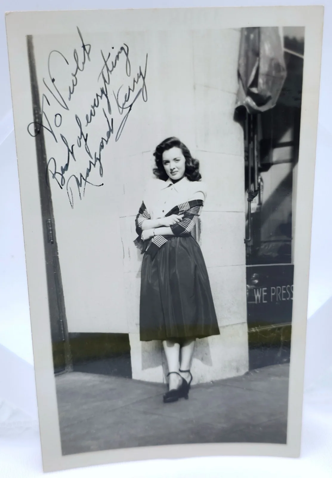 Margaret Kerry — Vintage 1950s B&W Hand Signed Candid Photo Autograph Margaret Kerry ~ Tinkerbell