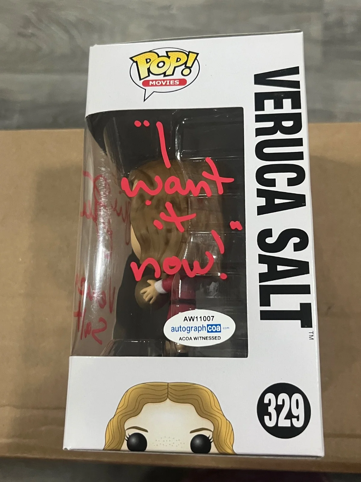 Julie Dawn Cole Signed Veruca Salt Willy Wonka Funko Pop ACOA Cert, изображение 4