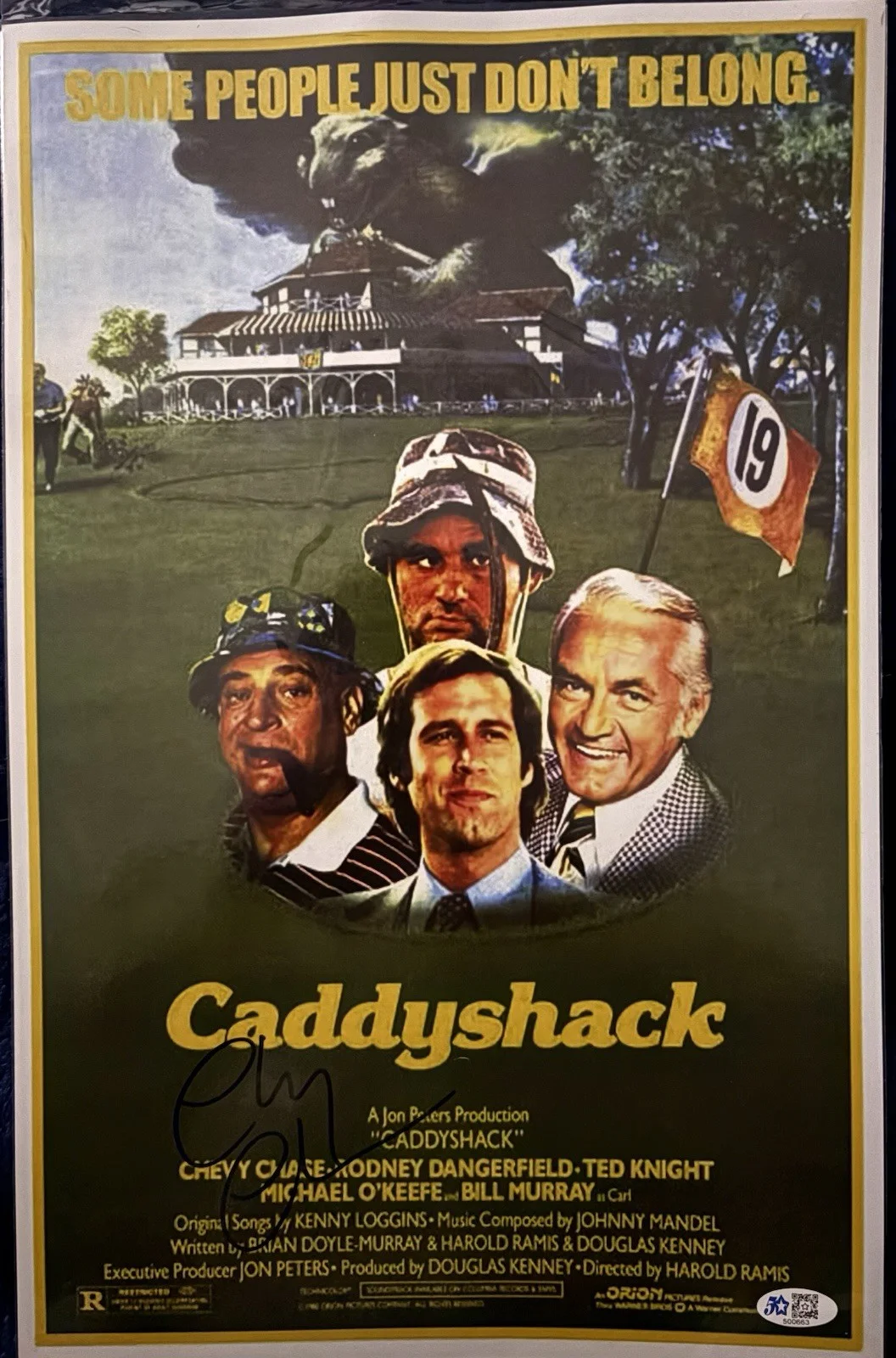 Chevy Chase — Caddyshack 11x14 Autographed Poster Signed by Chevy Chase 5 Star Authenticated, image 2