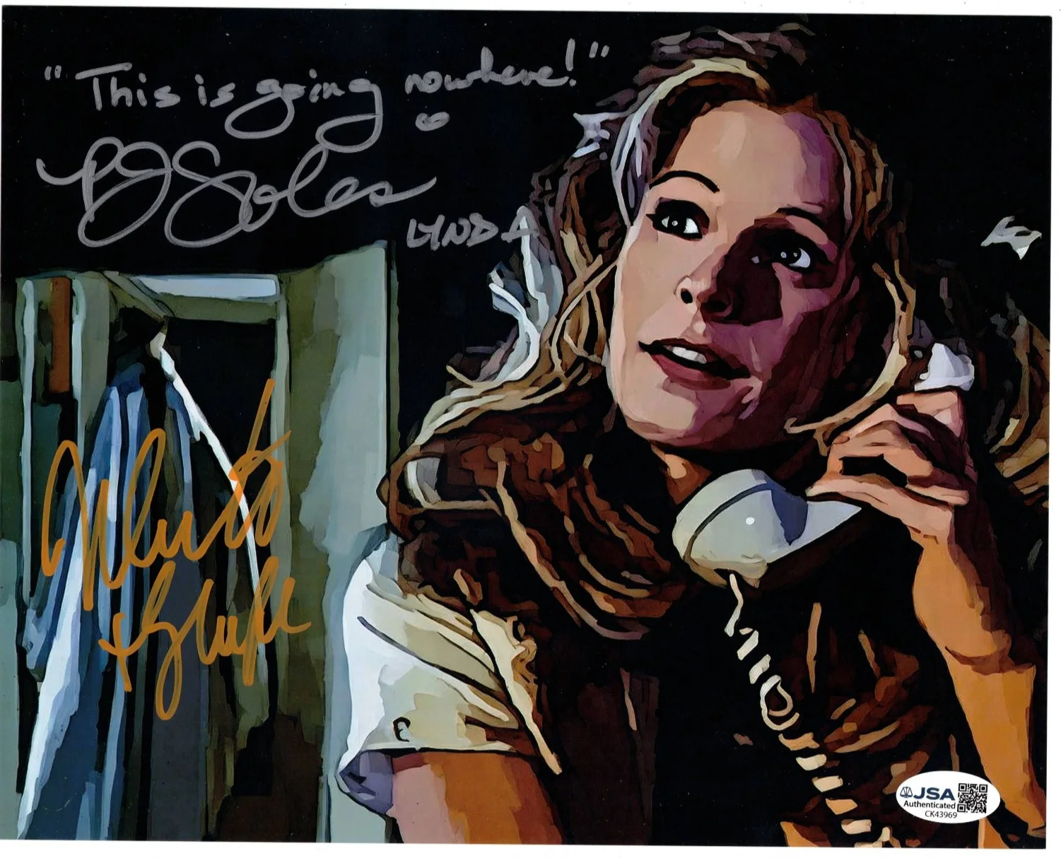 Nick Castle, PJ Soles Signed 8x10 Photo Halloween, Lynda, Shape, Art, JSA COA, image 2