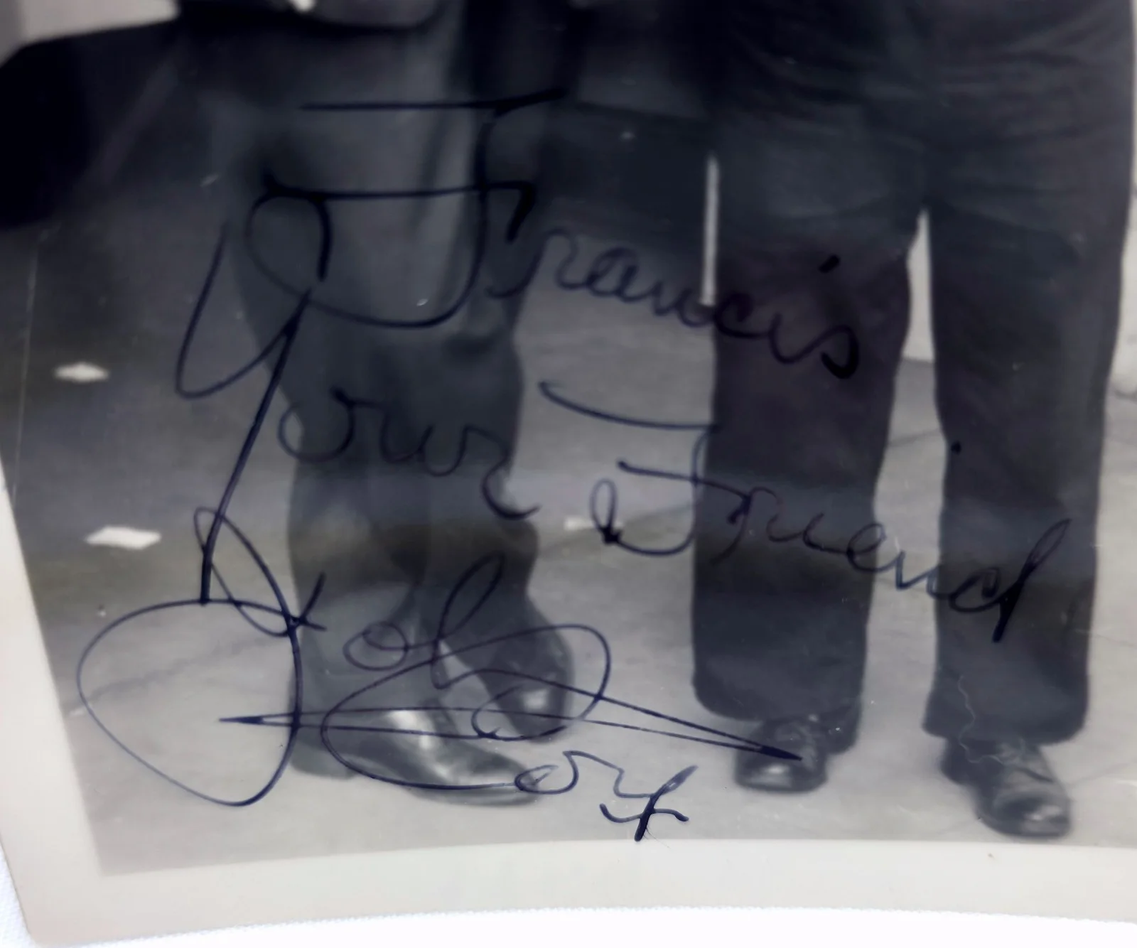 RARE Vintage B&W Hand Signed Candid Photo Francis Zane with John 1954, изображение 2