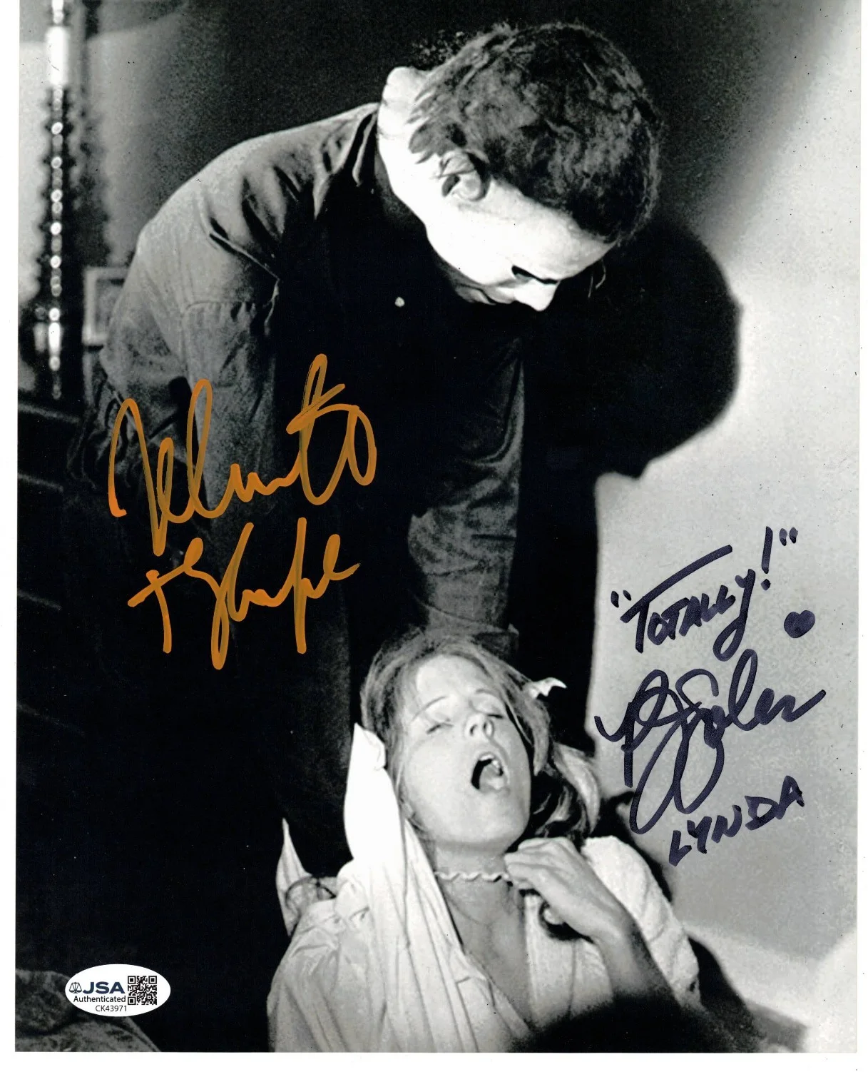 Nick Castle, PJ Soles Signed 8x10 Photo Halloween, Lynda, Michael Myers, JSA COA, image 2