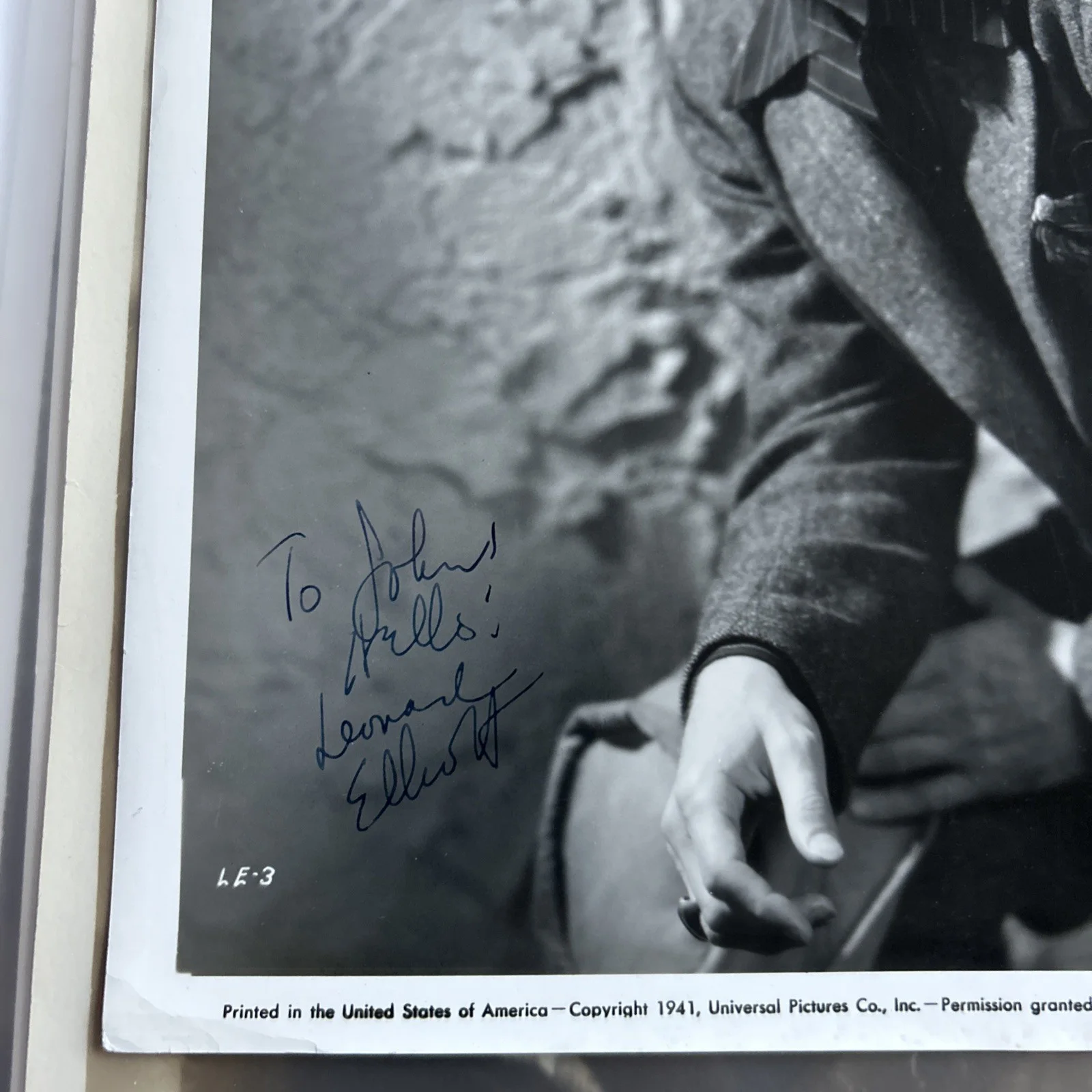 Foto original vintage de prensa de películas firmada por Leonard Elliott actor de vodevil T528, изображение 3