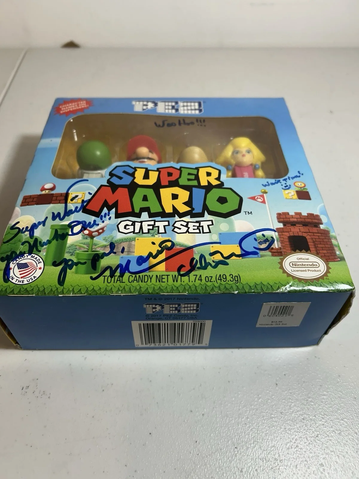 Charles Martinet SIGNED Super Mario PEZ Gift Set - In-Person Autograph - Sealed, image 2