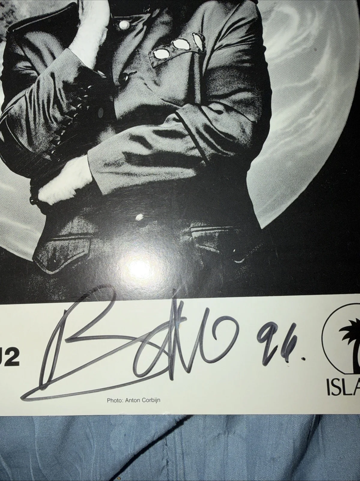 Bono Signed Autograph 8X10 Photo U2 Singer Island Records Promo 1996, изображение 5