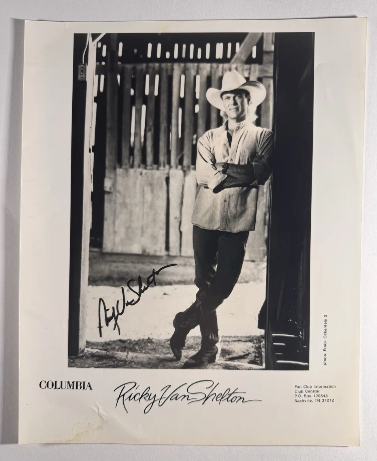 Ricky Van Shelton Signed 8x10 Photo Autographed Country Music Promo Columbia, изображение 2