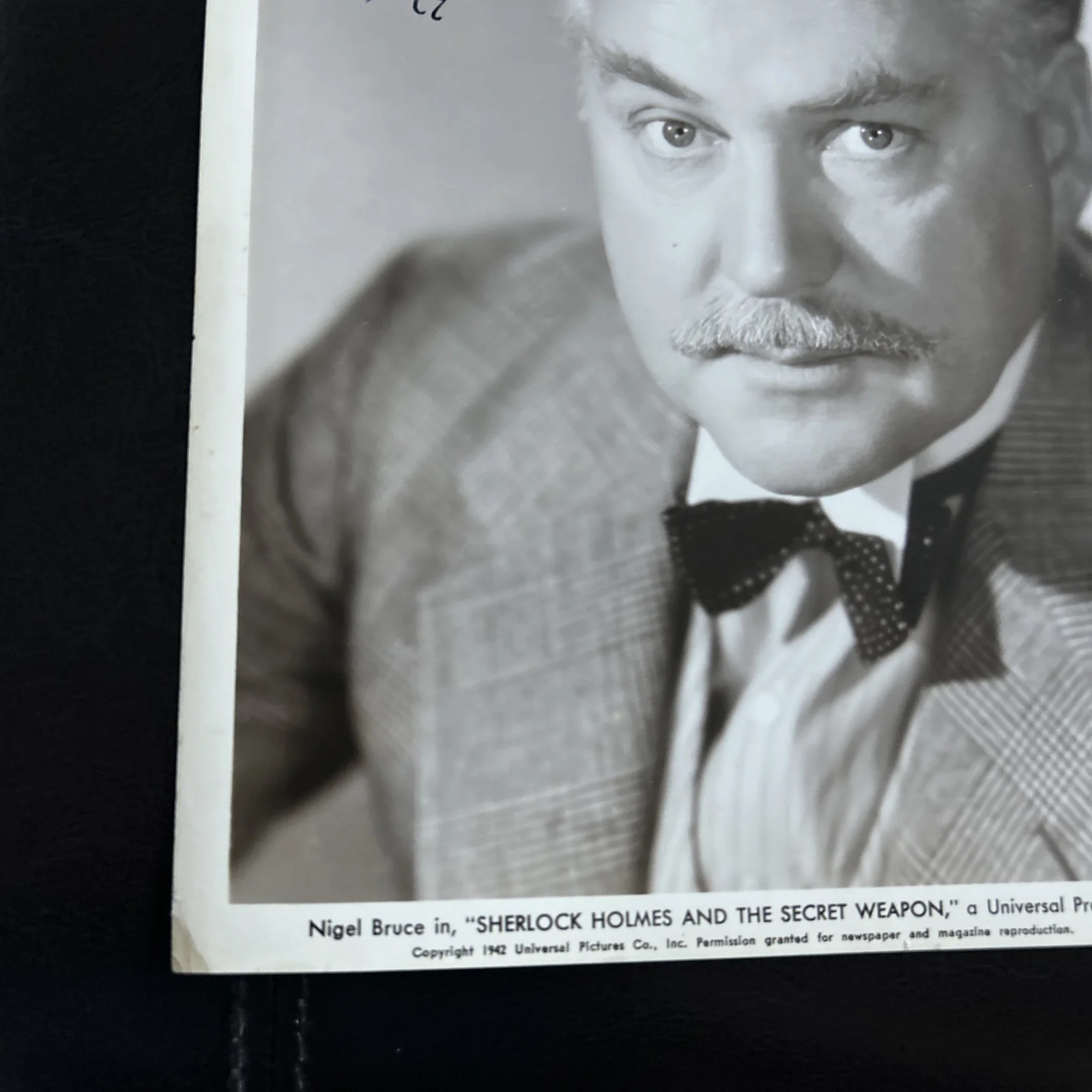 Original Press Photo Sherlock Holmes Secret Weapon 1943 Signed Nigel Bruce T544, image 4