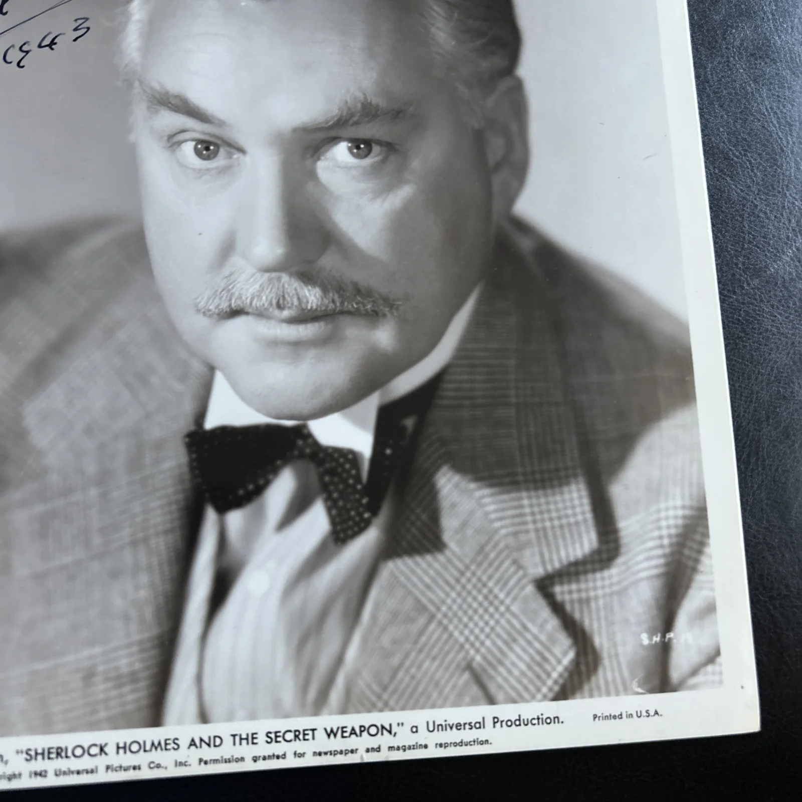 Original Press Photo Sherlock Holmes Secret Weapon 1943 Signed Nigel Bruce T544, image 5