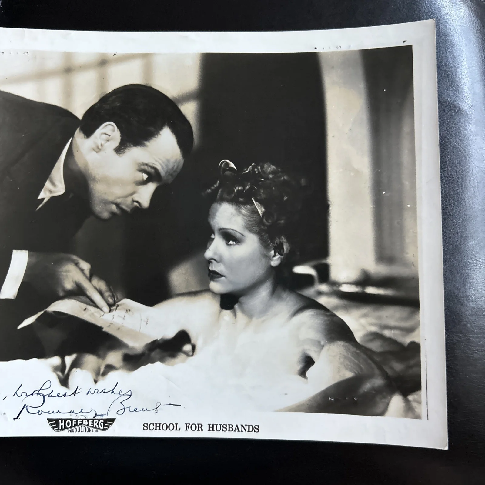Original Press Photo School For Husbands 1937 Signed Romney Brent T546, изображение 3