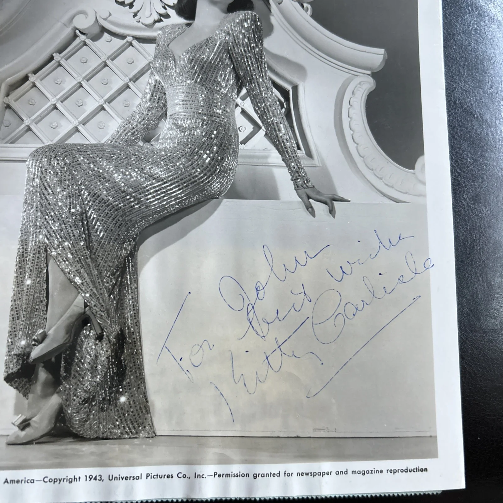 Original Press Photo Actress and Opera Singer 1943 Signed Kitty Carlisle T548, image 5