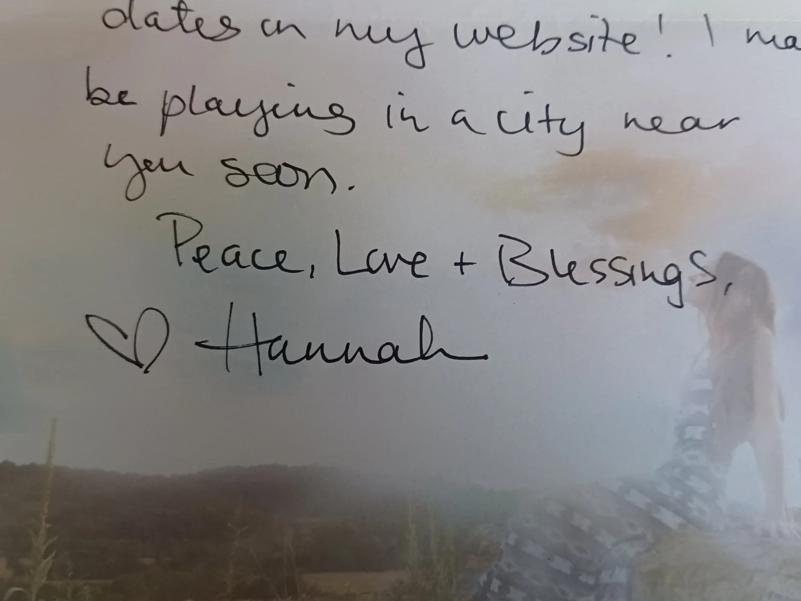 Hannah Bethel Signed Handwritten Note - Country Singer, image 2