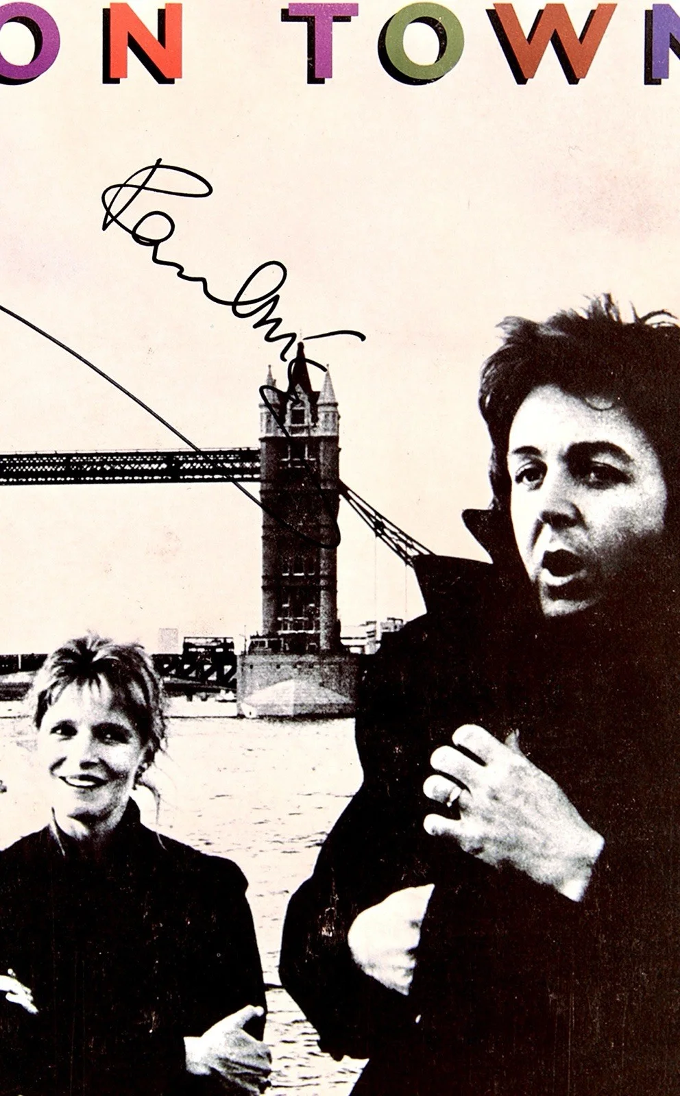Paul McCartney Signed London Town LP Wings 1978 UK Pressing Complete Poster RR, image 2