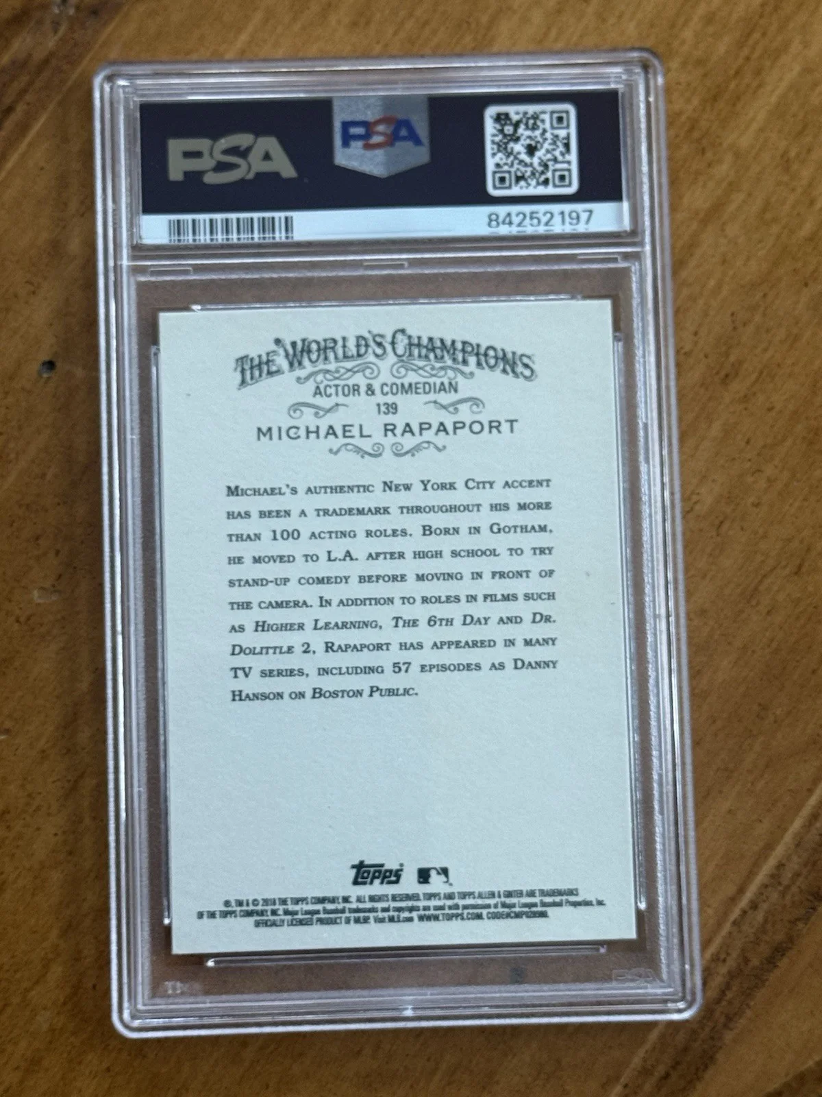 Michael Rapaport Signed Allen & Ginter #139 2018 Card Slabbed PSA DNA auto, image 2