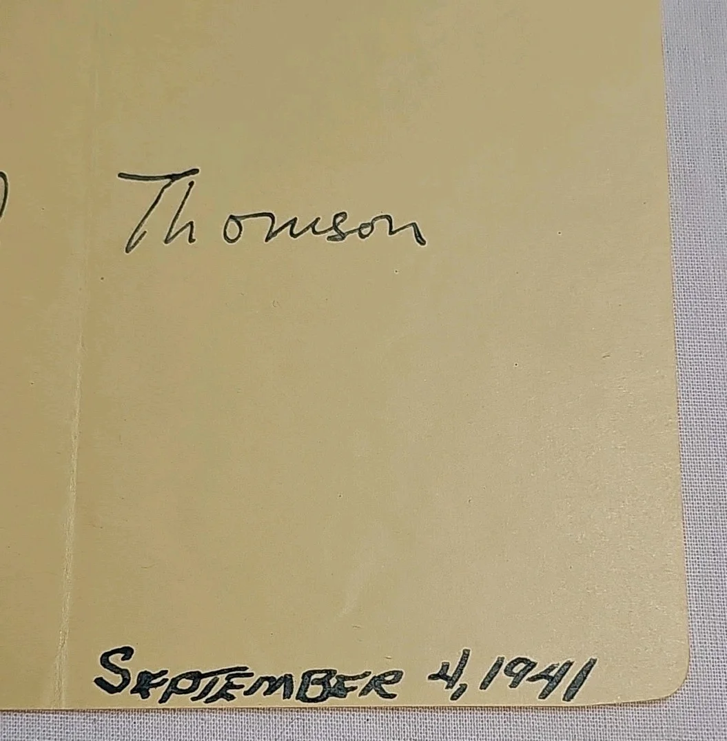 Virgil Thomson Signed Card / Autographed American Composer, Dated Autograph, image 3